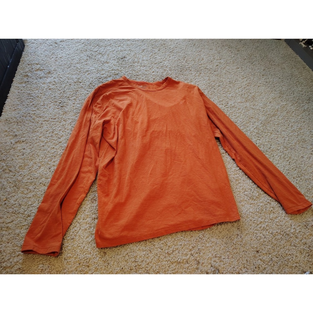 LL Bean Mens Insect Shield Field T-Shirt Long Sleeve Canyon Rust Orange XL Tall